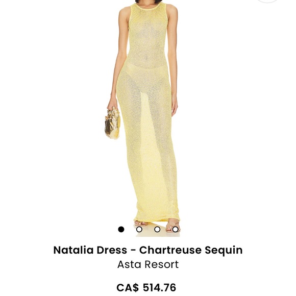 ASTA resort Natalia Dress - Chartreuse Sequin - Picture 2 of 8